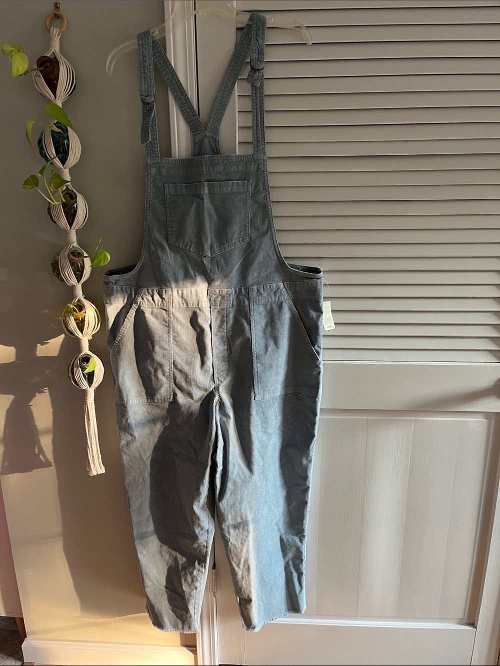Aerie Light gray/blue corduroy Overalls Jumpsuit